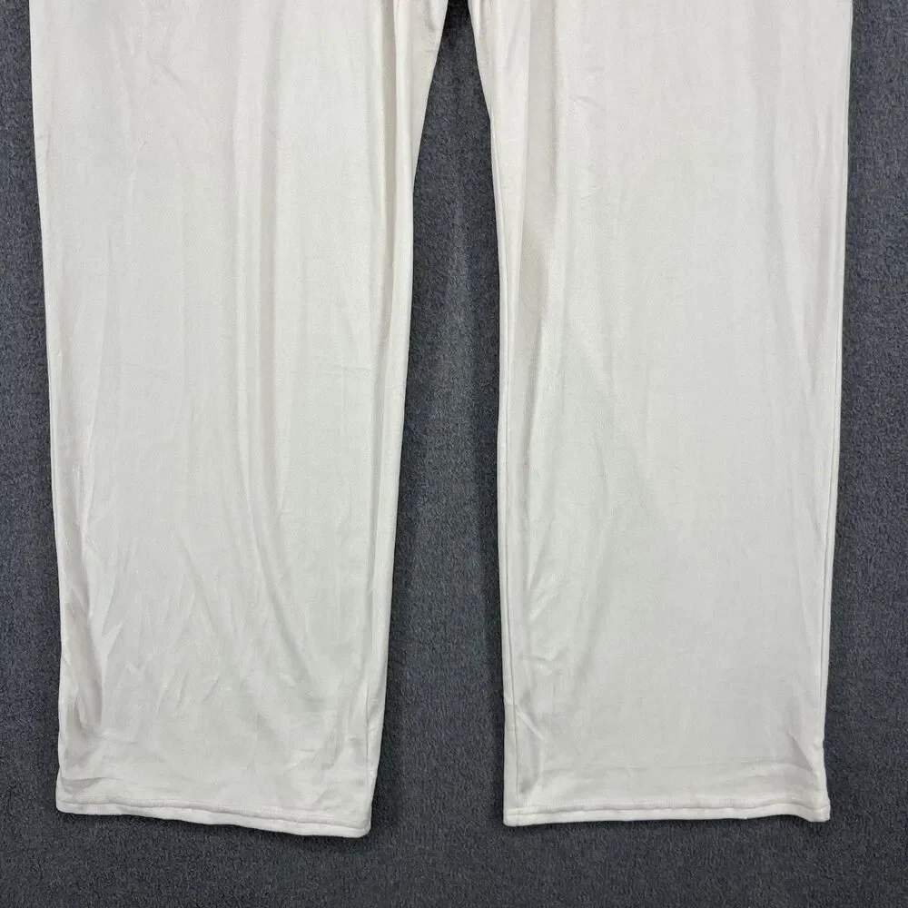 Juicy Couture Pants Women XL Beige Velour Sleepwear Rhinestone Lounge Y2K pocket